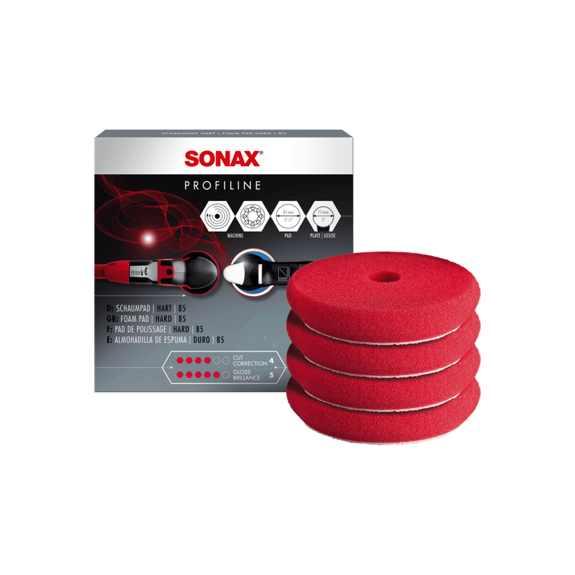 Sonax 4 Foam Pads (hard)